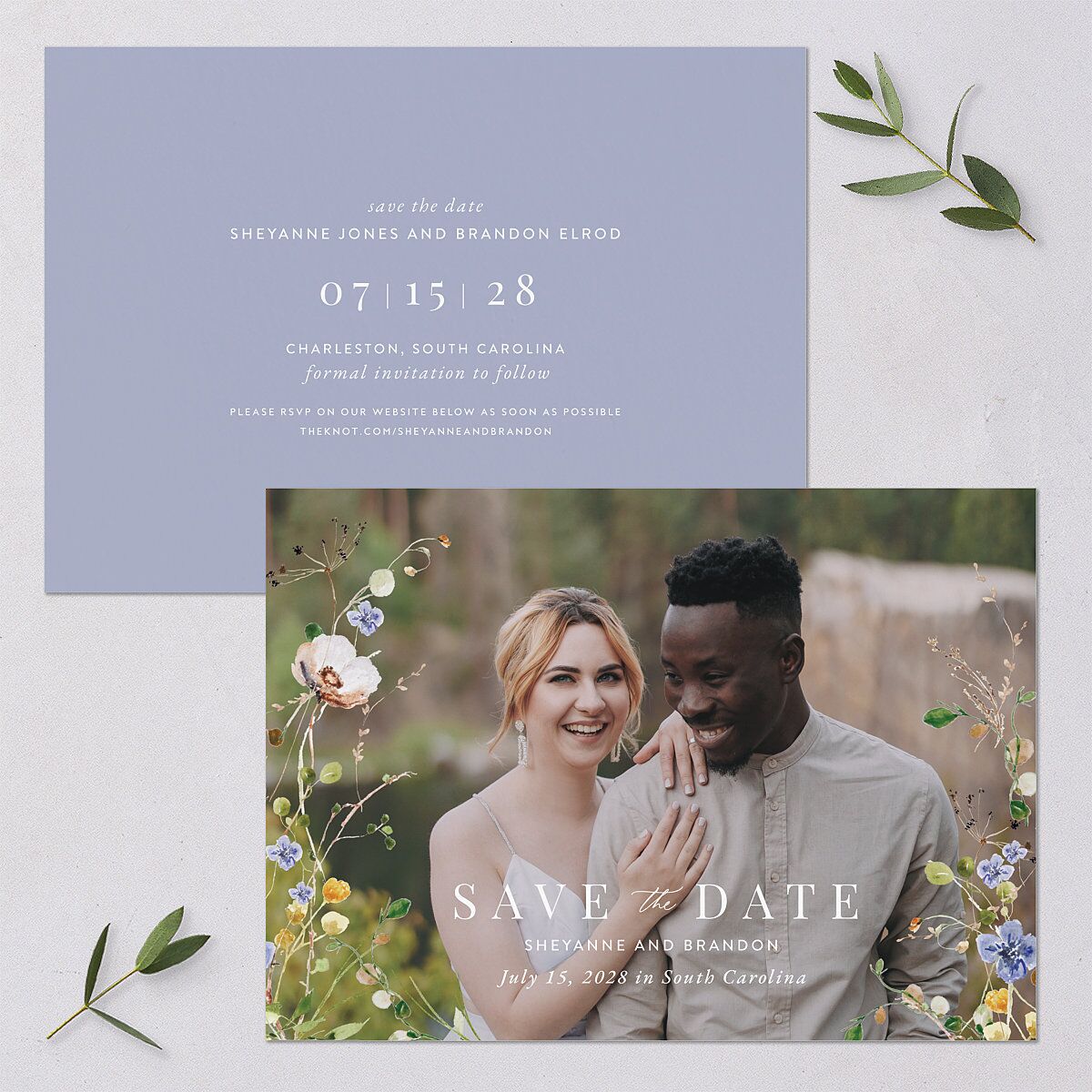 Wildflower Landscape Save the Date Cards — view 1