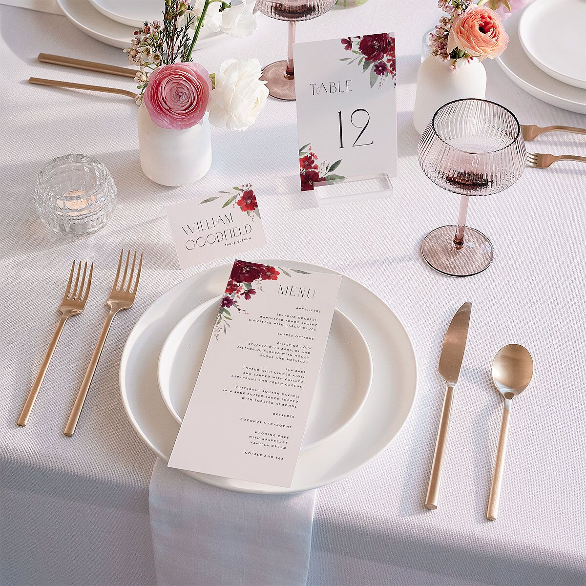 Beloved Union Place Cards Merlot Signature