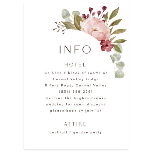 Lush Arch Wedding Enclosure Cards Pink Cotton Signature Standard