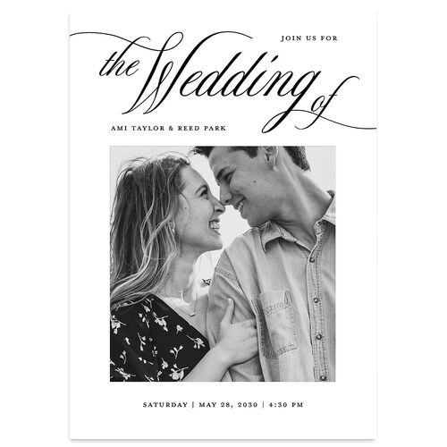 Grand Calligraphy Wedding Invitations Licorice Signature Blank No Standard