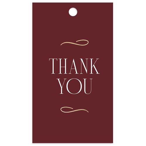 Metropolitan Favor Gift Tags Gold Merlot Signature