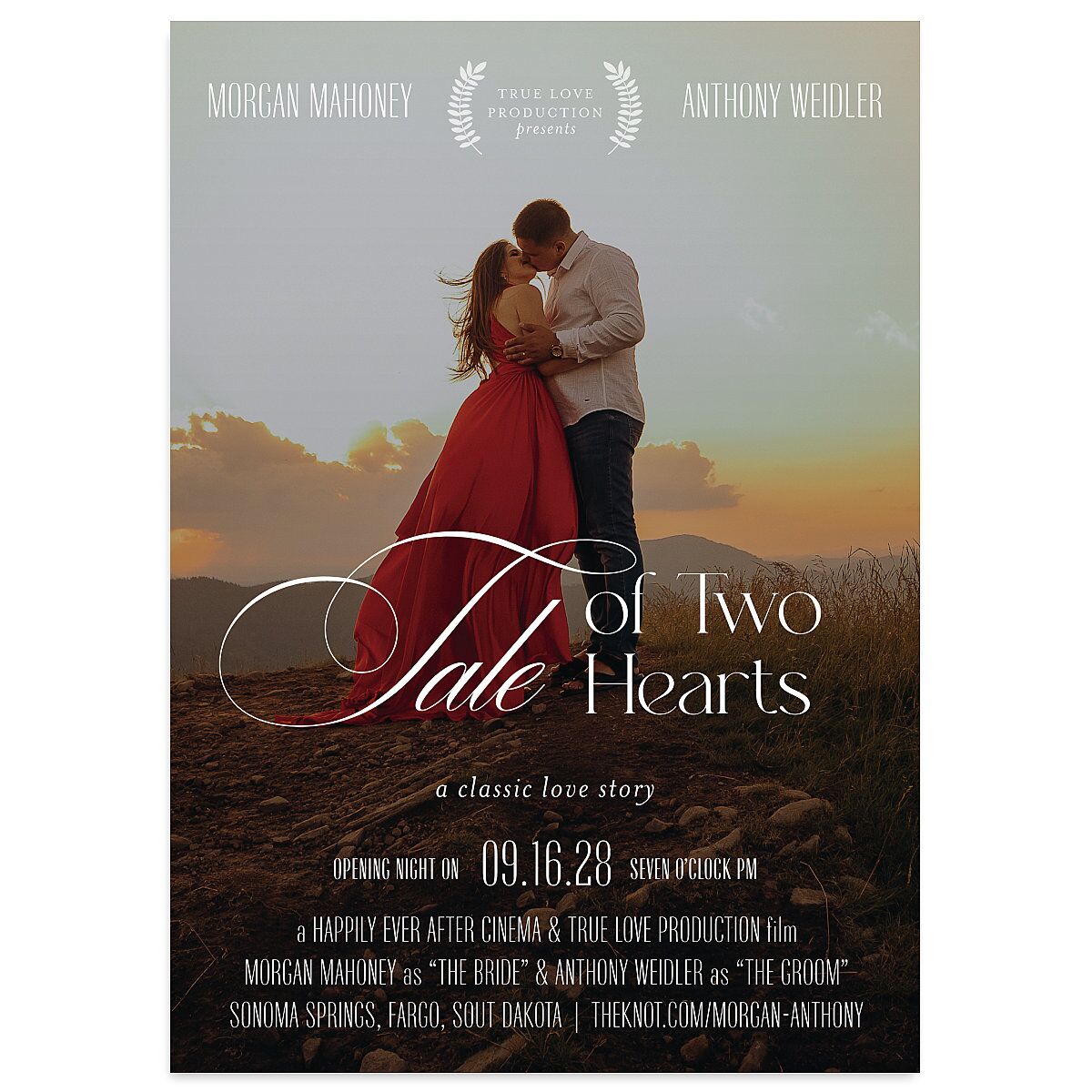 Romantic Movie Poster Wedding Invitations