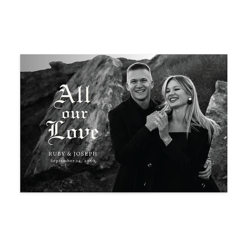 Minimalist Gothic Typography Photo Thank You Postcards Midnight