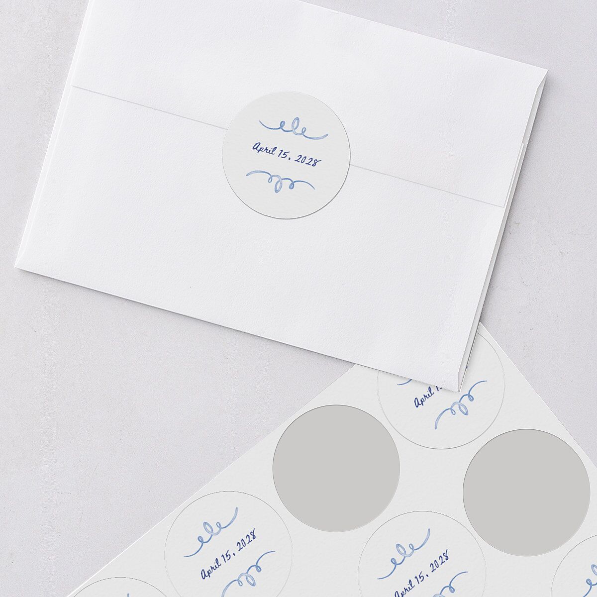 Countryside Crest Wedding Stickers Royal Blue Sticker