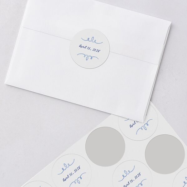 Countryside Crest Wedding Stickers Royal Blue Sticker
