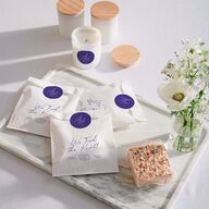 Hand Drawn Wavy Border Wedding Day Paper Favor Bags White Sapphire Wax-Lined Food Safe Paper