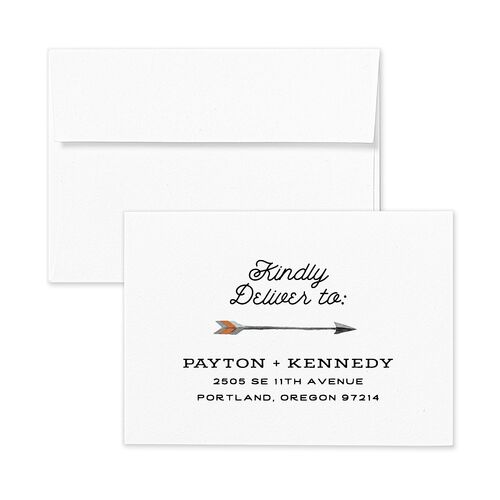 Happy Campers Wedding Response Card Standard Envelopes White Pure White Return Address Signature Standard