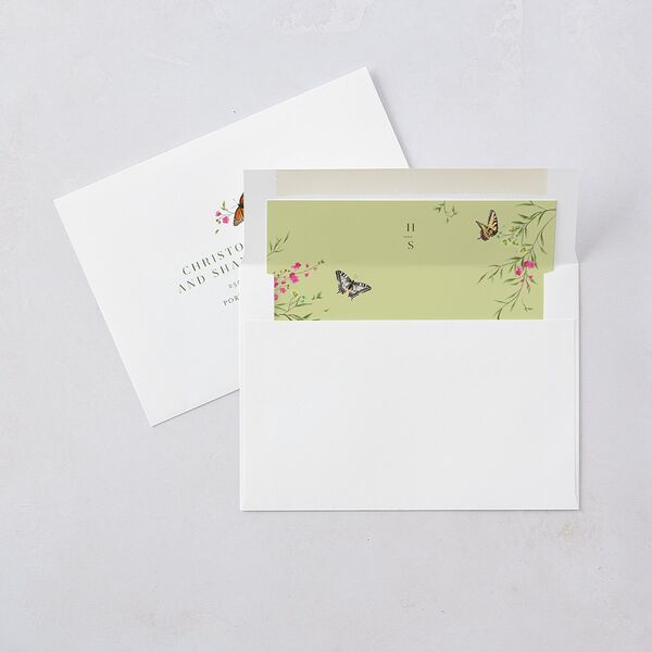 Rustic Butterflies Bridal Shower Invitations Scottish Green Signature Blank Standard