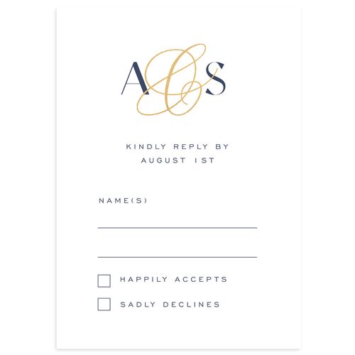 Together Wedding Response Cards Gold Moody Blue Signature Standard