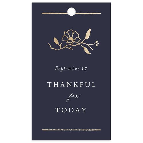 Delicate Vines Foil Favor Gift Tags Gold Dark Navy Signature