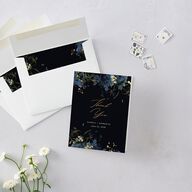 Midnight Floral Thank You Cards Gold Navy