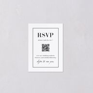 Classic Border QR Code RSVP Cards Pure White Signature Standard