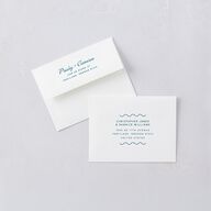 Cabana Stripes Save the Date Petite Cards Olive Signature smooth Blank Standard