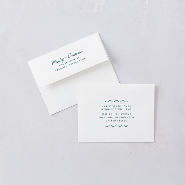 Cabana Stripes Save the Date Petite Cards Olive Signature smooth Blank Standard