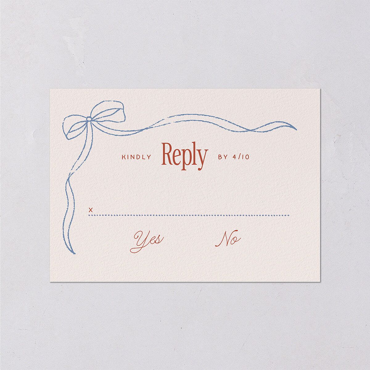 Modern Delicate Bows Wedding Response Cards Jewel Red Signature Standard