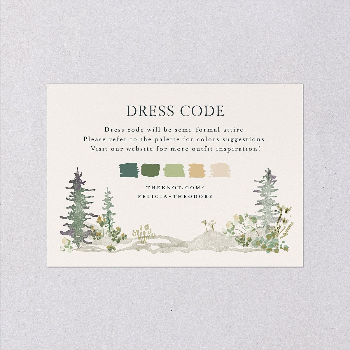 Elegant Mountain Border Wedding Enclosure Cards Meadow Signature Standard