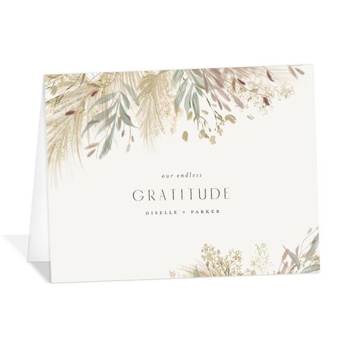 Ethereal Pampas Thank You Cards Gold Thyme