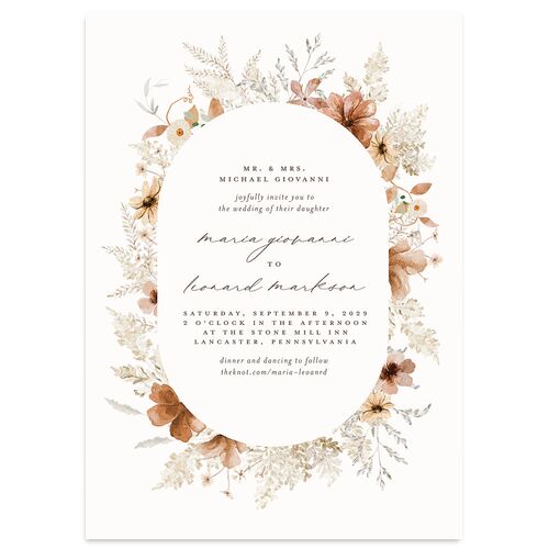 Bohemian Garden Wedding Invitations Cream Signature Blank No Standard
