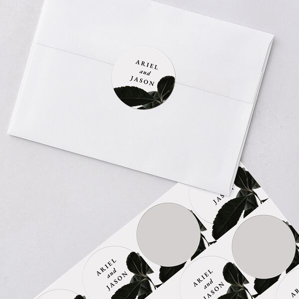 Modern Rose Wedding Stickers Sapphire Circle