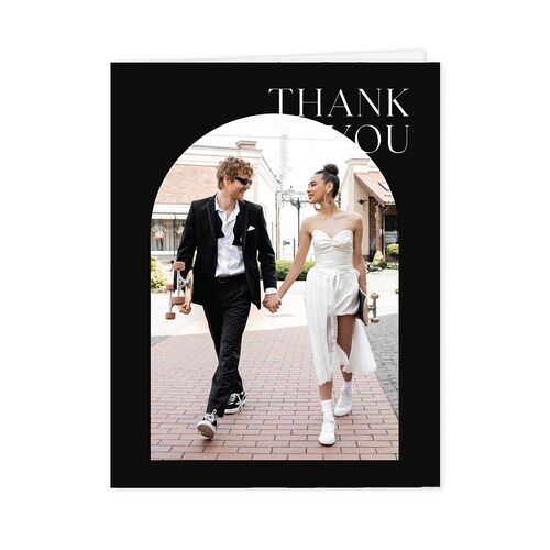 Modern Arch Photo Thank You Cards Licorice