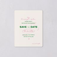 Whimsically Retro Handwritten Note Save The Date Magnets Kelly Green Magnet Paper