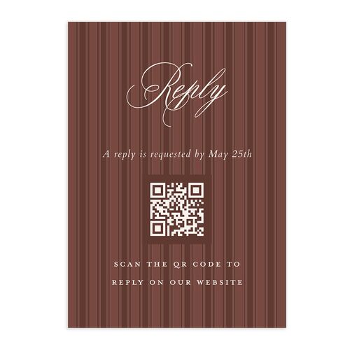 Vintage Oval Monogram QR Code RSVP Cards Merlot Signature Standard