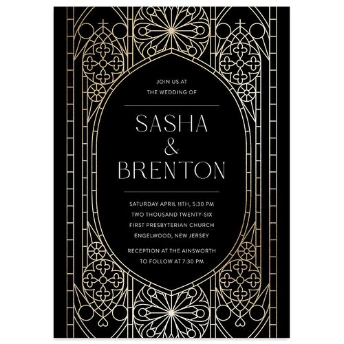 Chapel Arch Wedding Invitations Gold Licorice Signature Blank No Standard