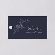 Romantic Branches Favor Gift Tags Navy Signature