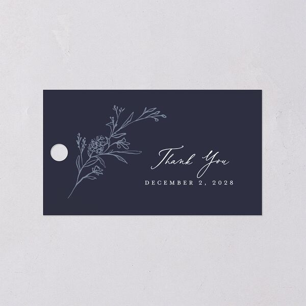 Romantic Branches Favor Gift Tags Navy Signature