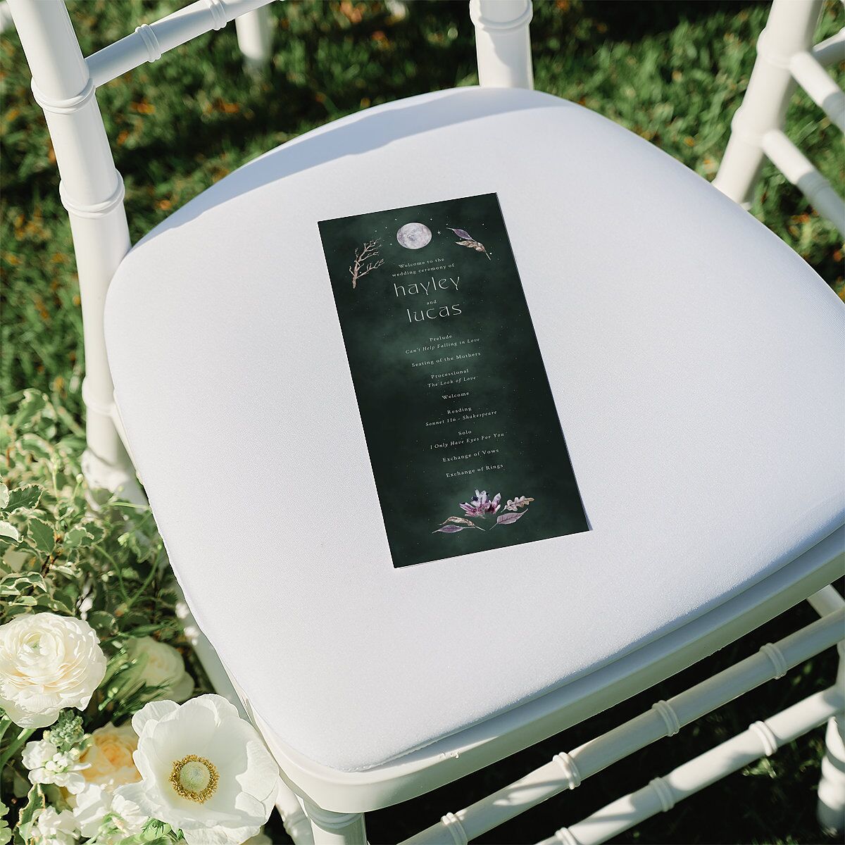 Crystal Forest Wedding Programs Hunter Green Signature