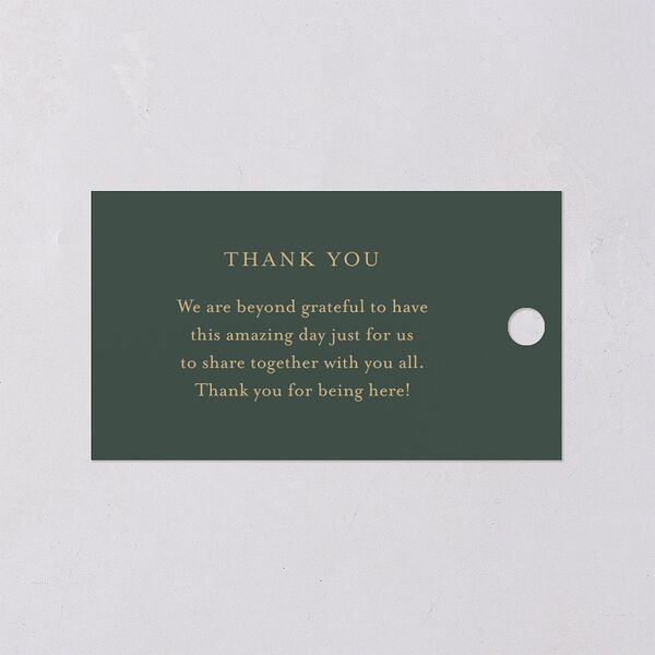 Gilded Sprigs Favor Gift Tags Dark Emerald Signature