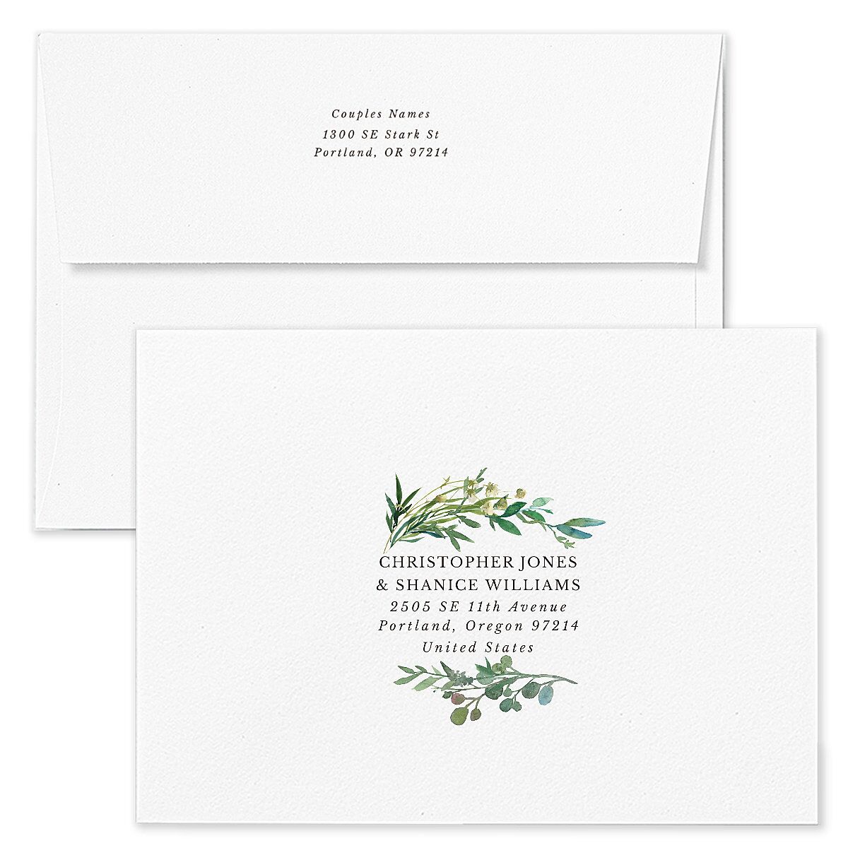 Leafy Hoops Wedding Invitation Envelopes