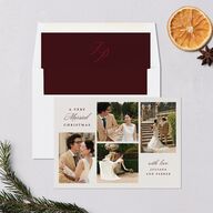 Very Married Christmas Photo Gallery Holiday Cards Burgundy Signature Blank Standard