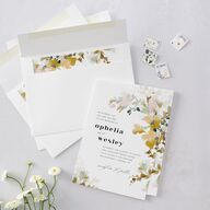 Watercolor Blooms Wedding Invitations Solar Power Signature Blank No Standard