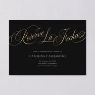 Nuestra Boda Save The Date Cards Gold Charcoal Signature smooth Blank No Standard