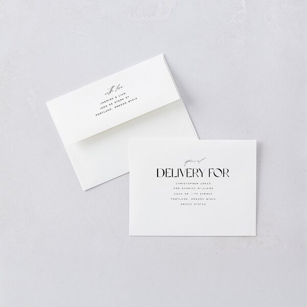 Intricate Ampersand Save the Date Petite Cards Midnight Signature smooth Blank No Standard