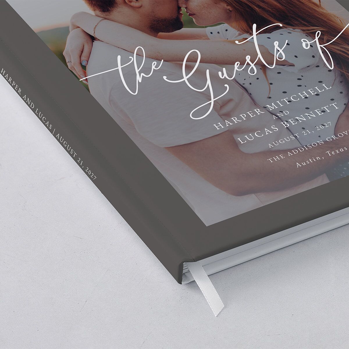 Gilded Photo Guest Books Midnight Navy