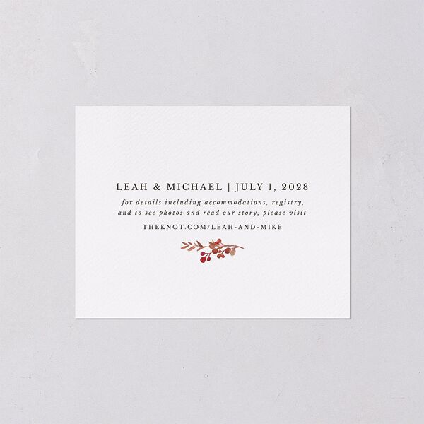 Leafy Monogram Hoop Save the Date Petite Cards Pure White Signature smooth Blank No Standard