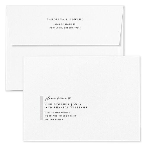 Minimal Accent Rehearsal Dinner Invitation Envelopes Blue Fog Recipient Address Signature Standard