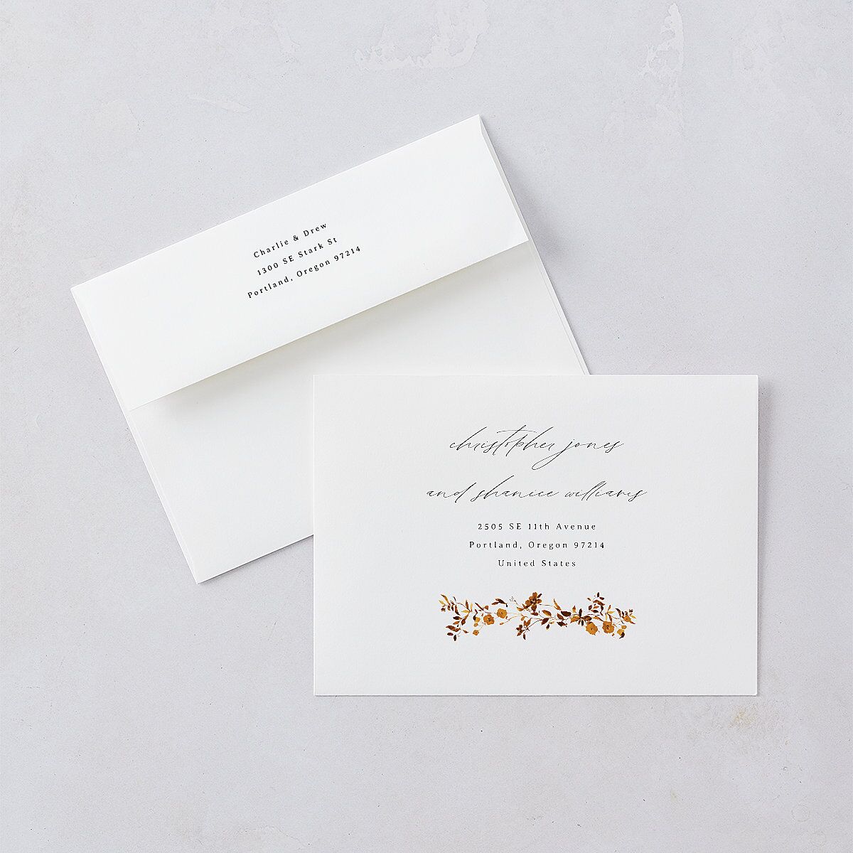 Simple Vine Wedding Invitations Terracotta Signature Blank No Standard