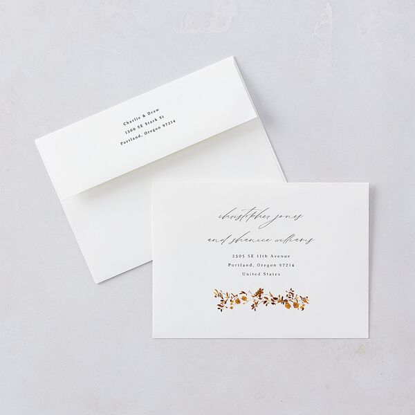 Simple Vine Wedding Invitations Terracotta Signature Blank No Standard