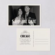 Vintage Art Deco Photo Save the Date Postcards Off-White