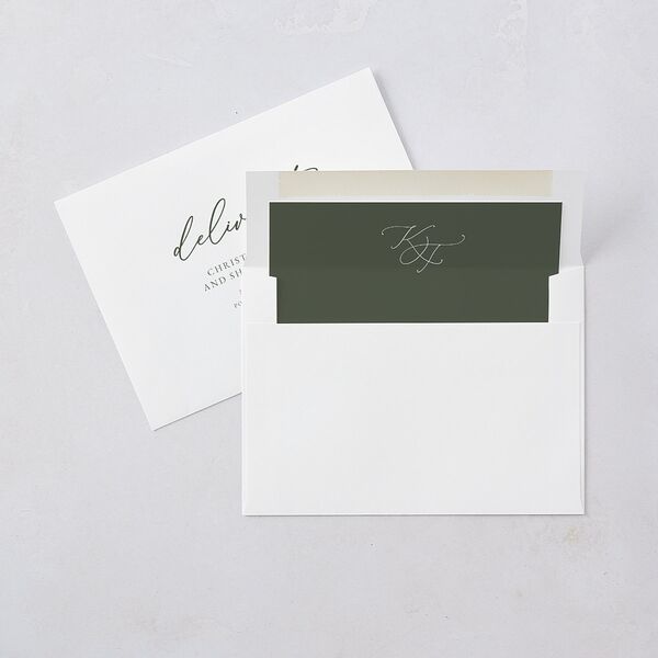 Romantic Photo Wedding Invitations Gold Hunter Green Signature Blank No