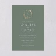 Monogram Leaves Wedding Invitations Gold Eucalyptus Signature Blank No Standard