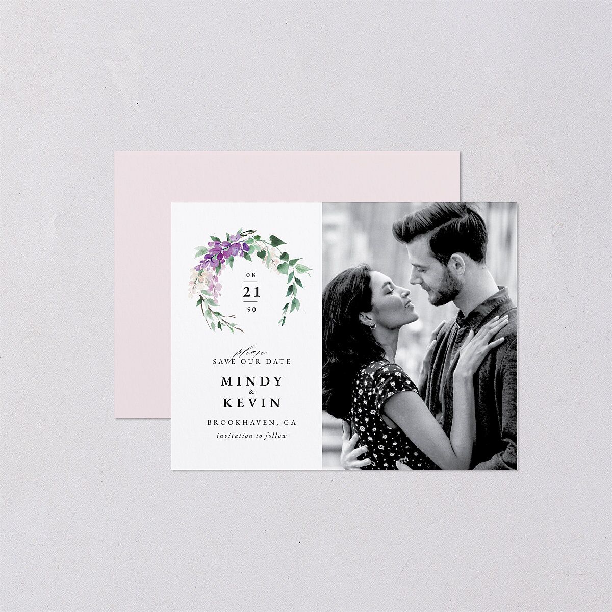 Romantic Wisteria Save the Date Petite Cards — view 1