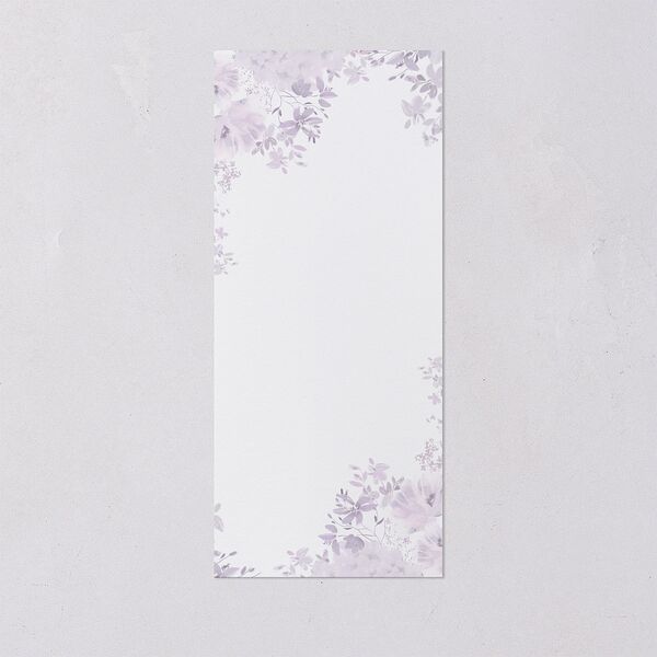 Monochrome Blooms Menus Gold Sheer Lilac Signature
