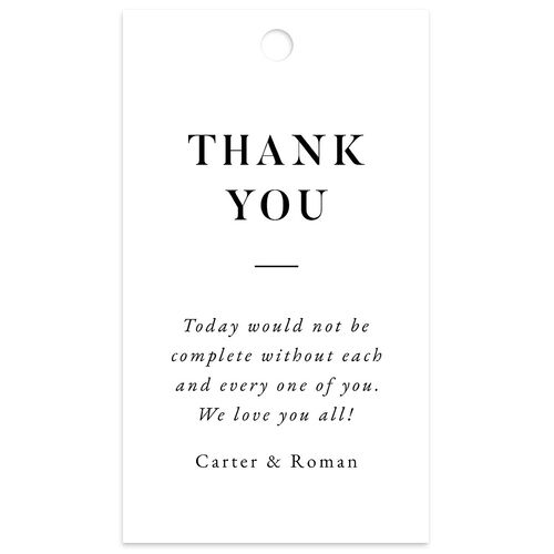 Luxe Monogram Favor Gift Tags Pure White Signature