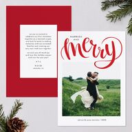Painted Merry Holiday Cards Ruby Signature Blank Standard Portrait