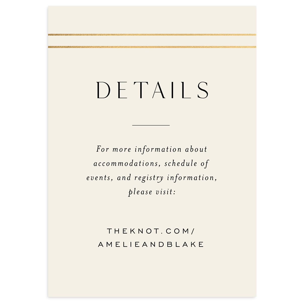 Foil Arch Wedding Enclosure Cards