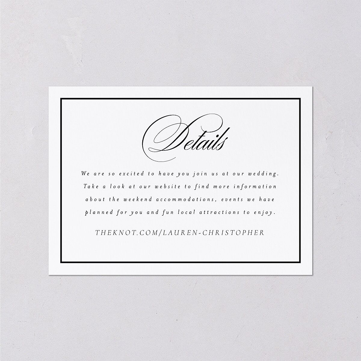 Lasting Frame Wedding Enclosure Cards Pure White Signature Standard